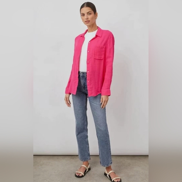 Rails Tops - Rails Pink Button-Up Shirt